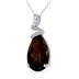 5 Carat Pear Shaped Smokey Quartz & Diamond Pendant in 10K White Gold