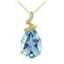 5 Carat Pear Shaped Aquamarine & Diamond Pendant in 10K Yellow Gold