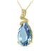 5 Carat Pear Shaped Aquamarine & Diamond Pendant in 10K Yellow Gold