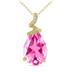5 Carat Pear Shaped Pink Topaz & Diamond Pendant in 10K Yellow Gold