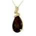 5 Carat Pear Shaped Smokey Quartz & Diamond Pendant in 10K Yellow Gold