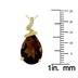 5 Carat Pear Shaped Smokey Quartz & Diamond Pendant in 10K Yellow Gold
