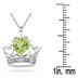 Peridot & Diamond Crown Heart Pendant in 10K White Gold 
