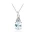 Aquamarine and Diamond Pendant in 10k White Gold
