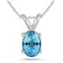 3.50 Carat All Natural Oval Blue Topaz Stud Jewelry Set in .925 Sterling Silver