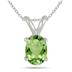 3.50 Carat All Natural Oval Peridot Stud Jewelry Set in .925 Sterling Silver
