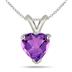 2.40 Carat All Natural Heart Shaped Amethyst Stud Jewelry Set in .925 Sterling Silver