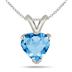 2.40 Carat All Natural Heart Shaped Blue Topaz Stud Jewelry Set in .925 Sterling Silver