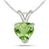 2.40 Carat All Natural Heart Shaped Peridot Stud Jewelry Set in .925 Sterling Silver