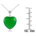 15mm All Natural Jade Heart Pendant and Earring Set in .925 Sterling Silver