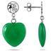 15mm All Natural Jade Heart Pendant and Earring Set in .925 Sterling Silver