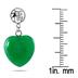 15mm All Natural Jade Heart Pendant and Earring Set in .925 Sterling Silver