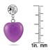 15mm All Natural Lavender Jade Heart Pendant and Earring Set in .925 Sterling Silver