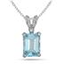 3.00 Carat Emerald Cut Aquamarine and Diamond Earrings and Pendant Set in .925 Sterling Silver 