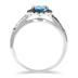 Blue Topaz and Black Diamond Ring in 10k White Gold