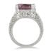 4 Carat Cushion Cut Amethyst and Diamond Antique Ring in .925 Sterling Silver