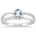 Aquamarine and Diamond Split ing in 10K White Gold