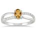 Citrine and Diamond Split Ring in 10K White Gold