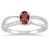 Garnet and Diamond Split Ring in 10K White Gold
