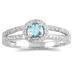 1/4 Carat TW Diamond and Aquamarine Ring in 10K White Gold