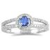 1/4 Carat TW Diamond and Tanzanite Ring in 10K White Gold