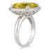 10 Carat All Natural Cushion Cut lemon Quartz and Diamond Ring in .925 Sterling Silver
