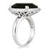 15MM All Natural Cushion Cut Onyx and Diamond Ring in .925 Sterling Silver
