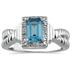 1.20 Carat Blue Topaz and Diamond Ring in .925 Sterling Silver