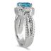 1.20 Carat Blue Topaz and Diamond Ring in .925 Sterling Silver