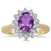 Morning Glory Oval Amethyst & Diamond Ring