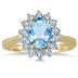 Morning Glory Oval Blue-Topaz & Diamond Ring