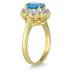 Morning Glory Oval Blue-Topaz & Diamond Ring