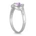 1/3 Carat Amethyst and Diamond Heart Ring in 14K White Gold