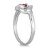 1/3 Carat Garnet and Diamond Heart Ring in 14K White Gold
