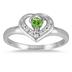1/3 Carat Peridot and Diamond Heart Ring in 14K White Gold