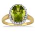 Peridot and Diamond Ring 14k Yellow Gold