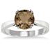 8MM Round Smokey Quartz Ring in .925 Sterling Silver