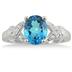 2.50 Carat Blue Topaz and Diamond Ring in .925 Sterling Silver