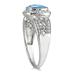 1.50 Carat Cushion Cut Blue Topaz and Diamond Antique Ring in .925 Sterling Silver