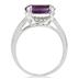 3.35 Carat Oval Amethyst and Diamond Ring in 10K White Gold