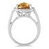 3.75 Carat Cushion Cut Natural Honey Quartz and Diamond Ring in .925 Sterling Silver