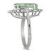 3.00 Carat Marquise Green Amethyst and Diamond Deco Ring in .925 Sterling Silver