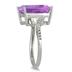 5.50 Carat Emerald Cut Amethyst and Diamond Ring in .925 Sterling Silver