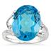 10 Carat Oval Cut Swiss Blue Topaz and Diamond Pendant in 10K White Gold 