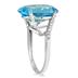 10 Carat Oval Cut Swiss Blue Topaz and Diamond Pendant in 10K White Gold 