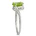 1.75 Carat Oval Peridot and Diamond Ring in .925 Sterling Silver