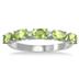 Peridot and Diamond Five Stone Band in .925 Sterling Silver