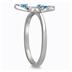 Blue Topaz and Diamond Flower Ring in .925 Sterling Silver 