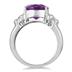4.50 Carat Oval Amethyst and White Topaz Ring in .925 Sterling Silver 
