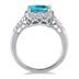 2 Carat Emerald Cut Blue Topaz and Diamond Ring in .925 Sterling Silver 